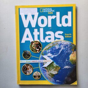 National Geographic Kids World Atlas Paperback Book 4th Edition School Supplies